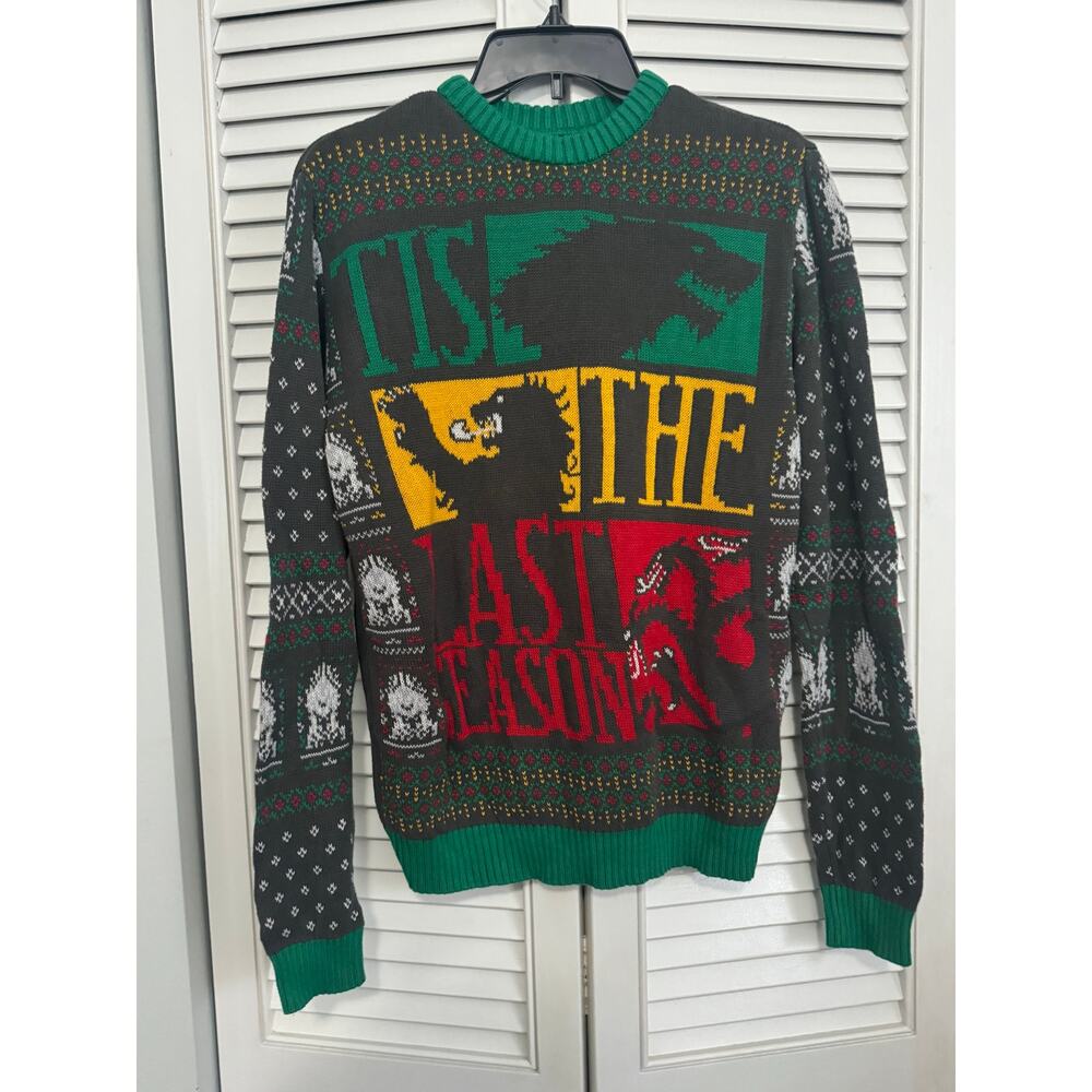GAME OF THRONES HBO Ugly Christmas Sweater Tis The Last Season Men's Medium